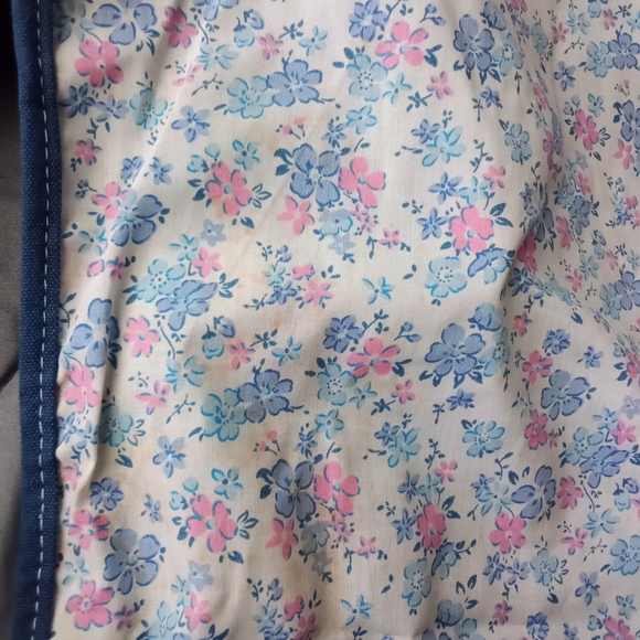 Women's Blue Satchel Crossbody Utility Bag with Blue & Pink Floral Design Lining - Picture 13 of 13